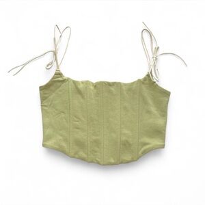 Adika Light Green Crop Top with Tie Straps